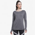 Women Charcoal Grey Sports Training T-shirt